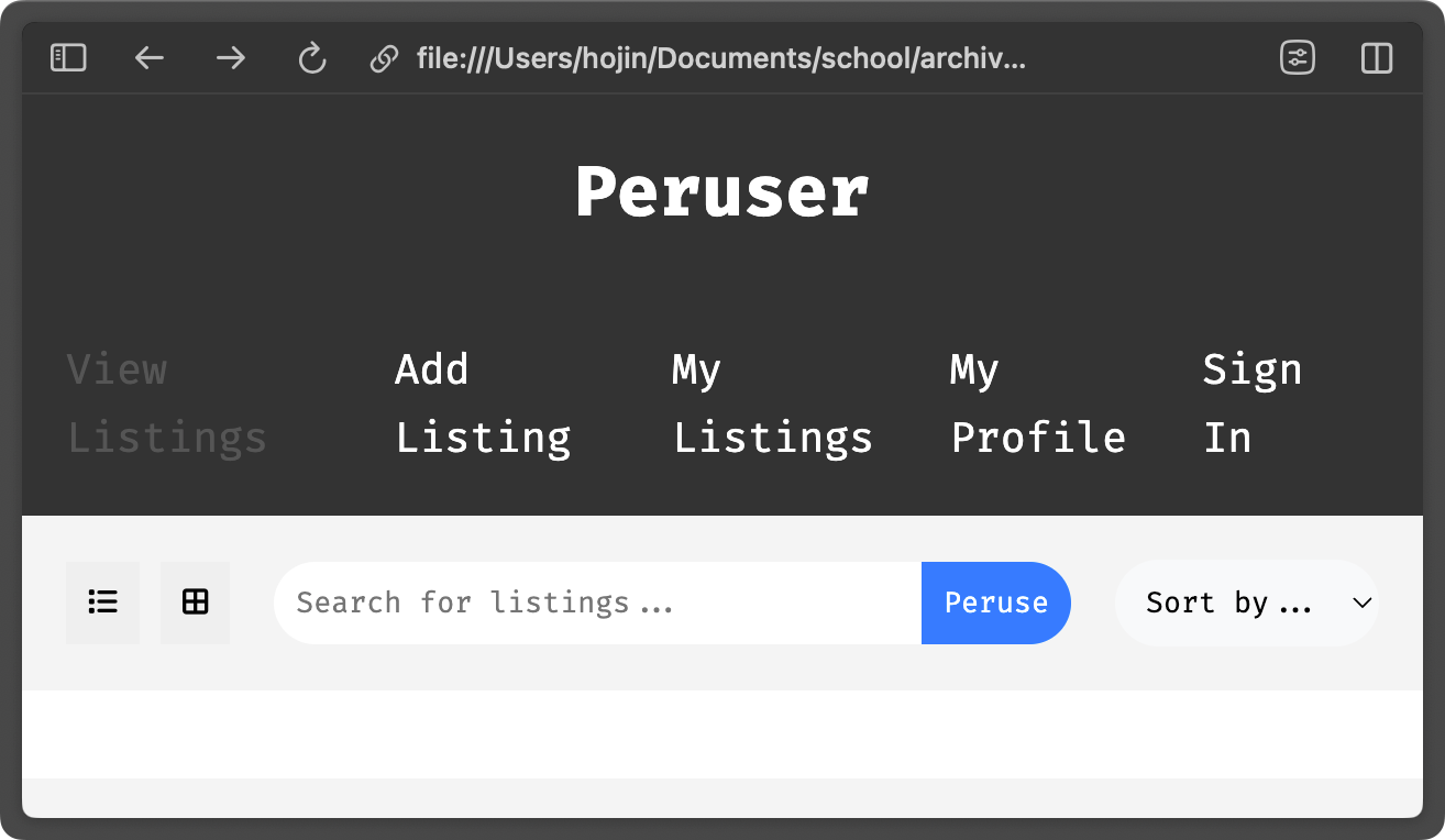 Peruser marketplace screenshot