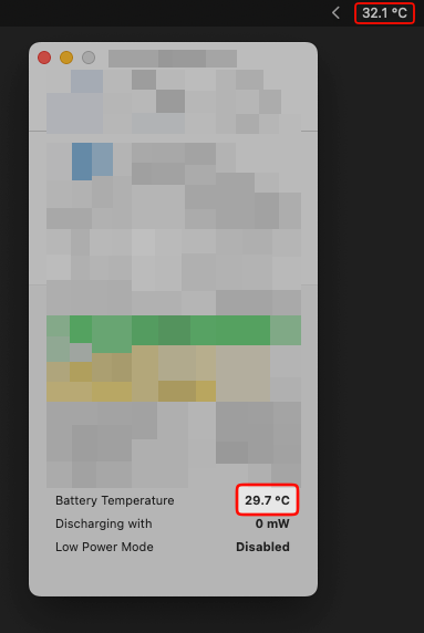 coconutBattery Battery Temperature Comparison